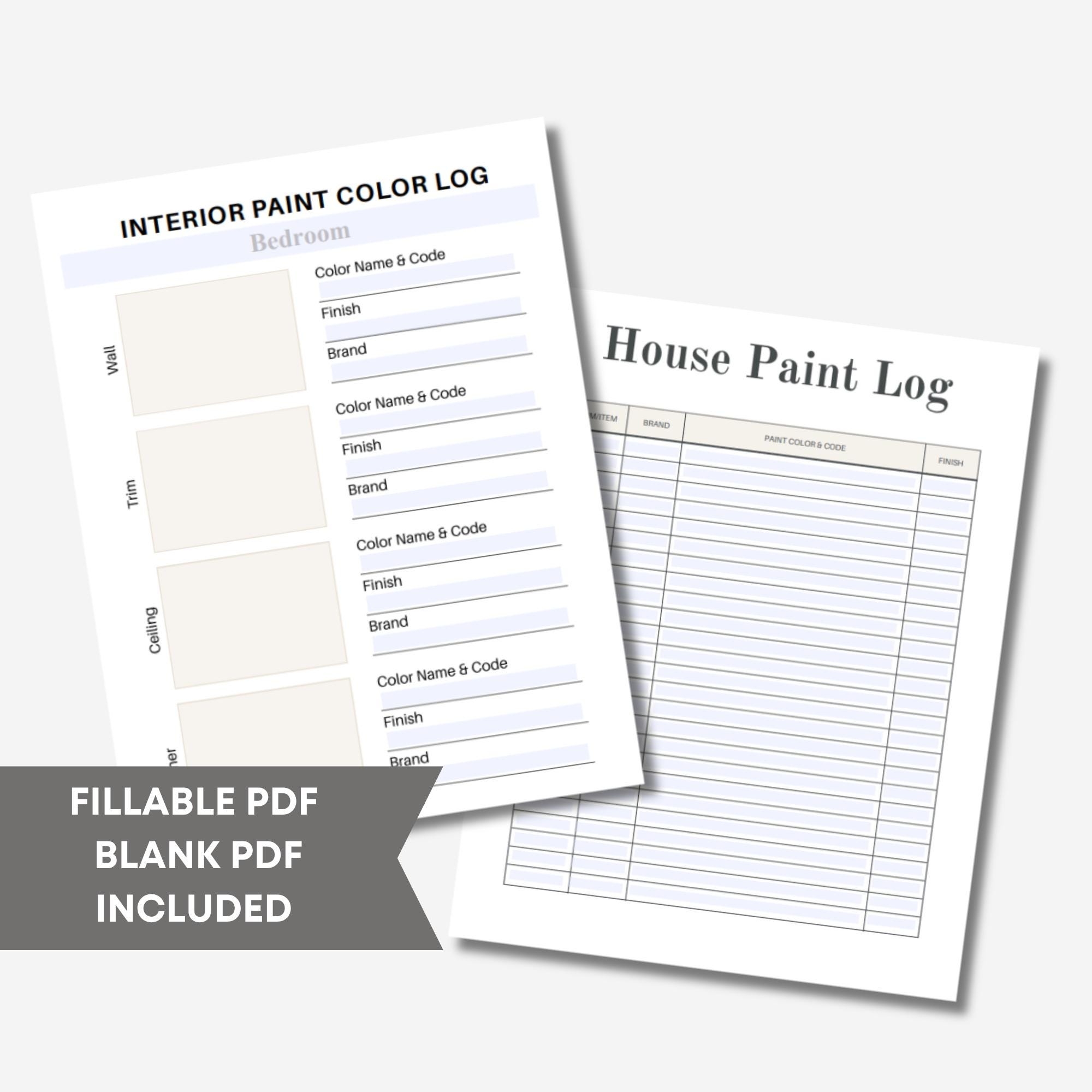 House Paint Tracker Room By Room Log And Sample Keeper Home Paint Color Planner Color Name Swatches Room Color Notes Wall Decor Journal Etsy