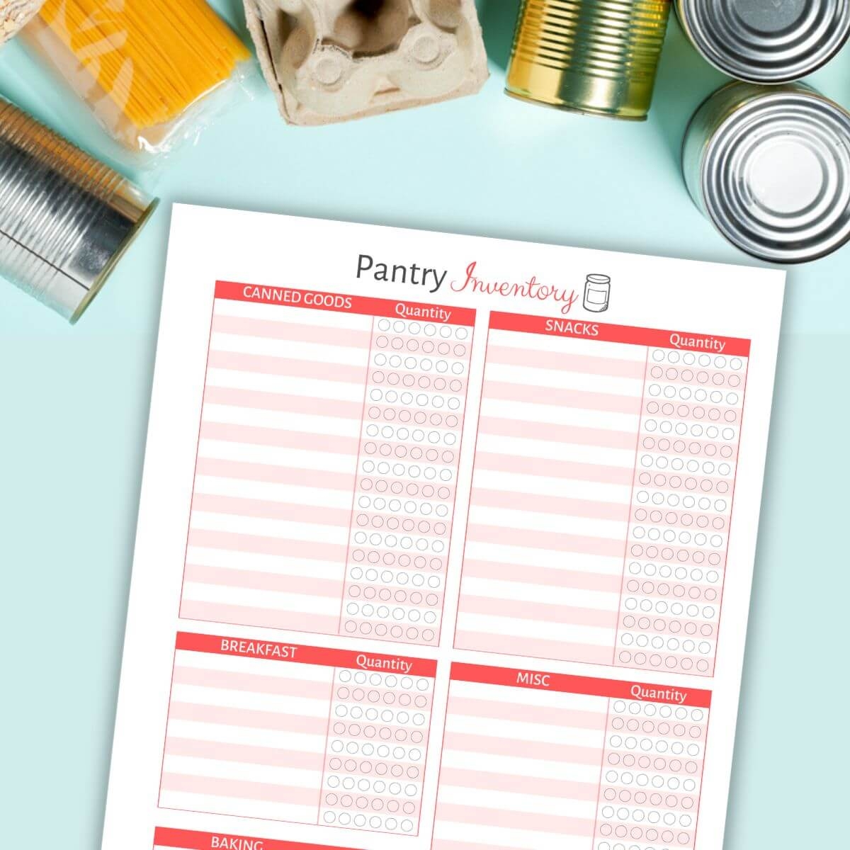How To Do A Pantry Inventory Free Printable Template 