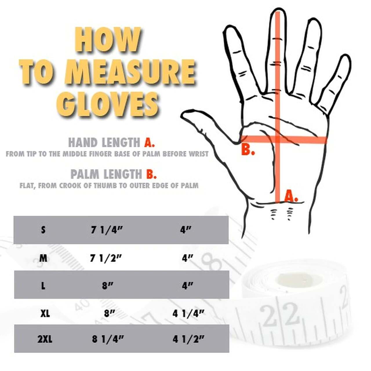 Printable Glove Size Chart Printable Glove Size Chart
