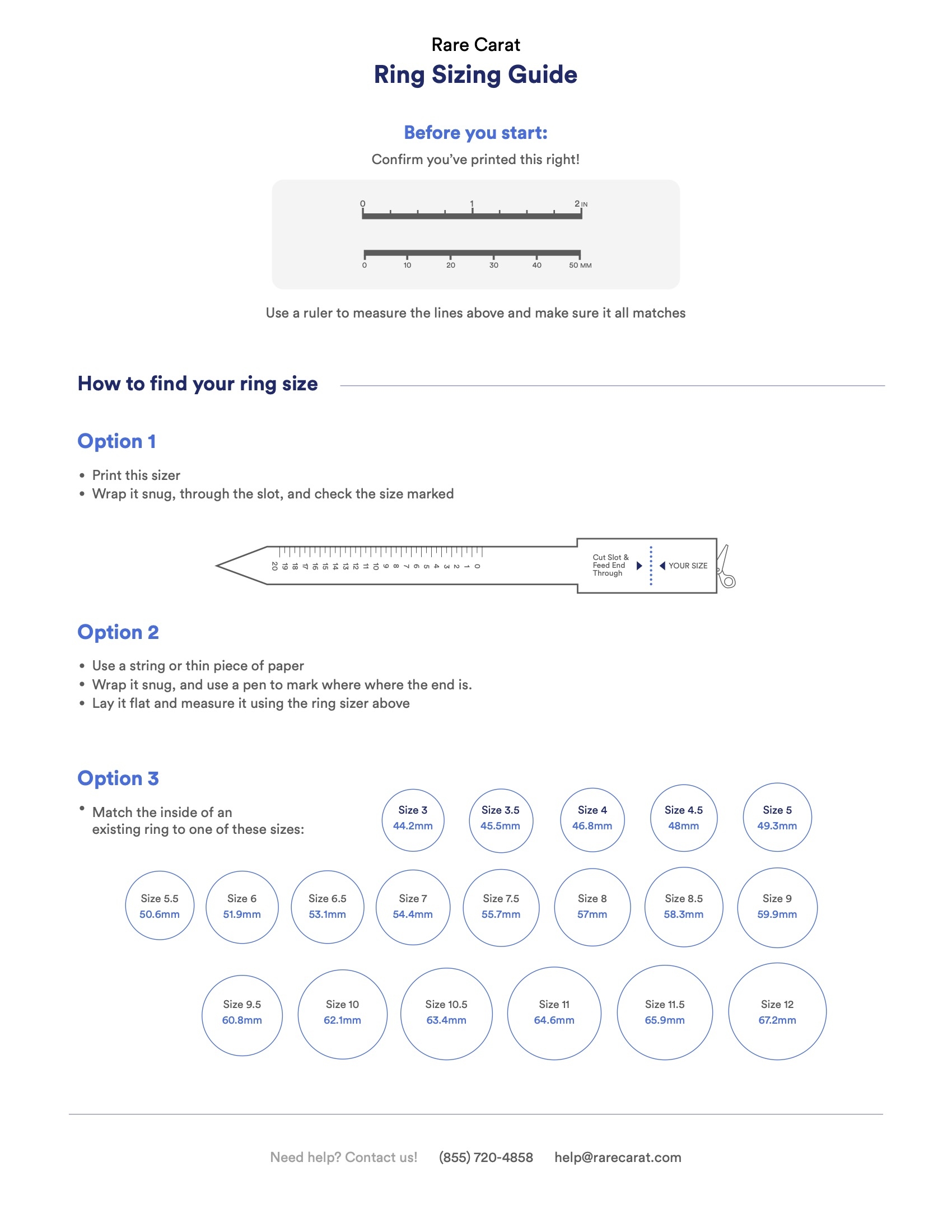 How To Measure Ring Size With A Printable Chart Free Ring Sizer Offer