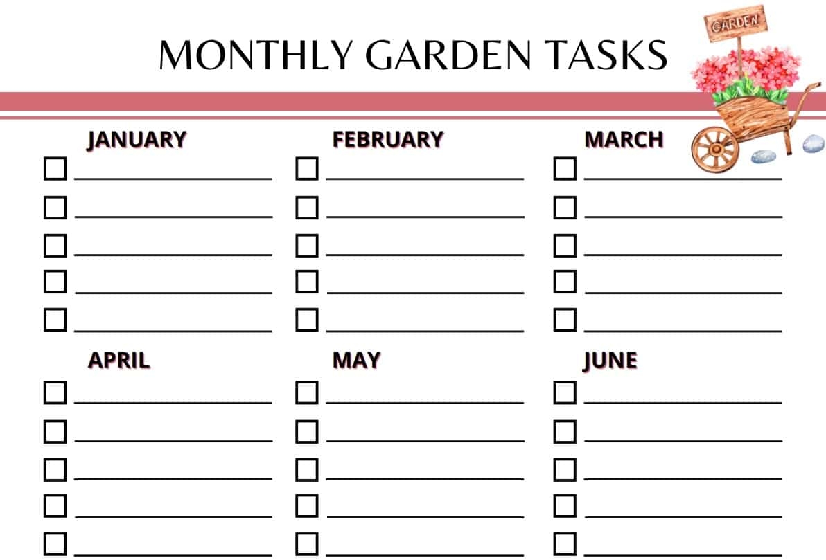 Garden Calendar Printable