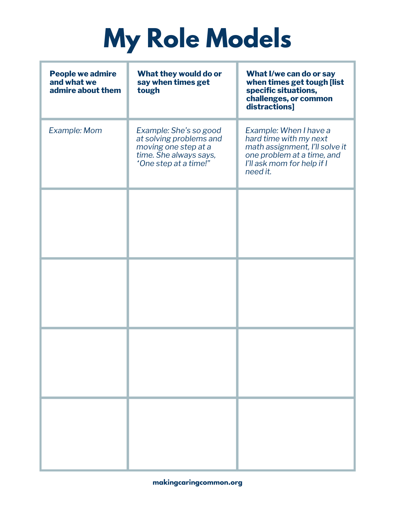 How To Use Role Models To See Things Through Making Caring Common Worksheets Library How To Use Role Models To See Things Through Making Caring Common Worksheets Library