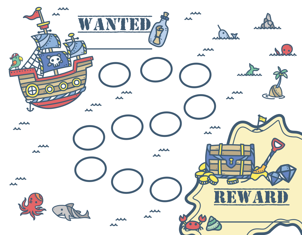 Printable Pirate Sticker Chart