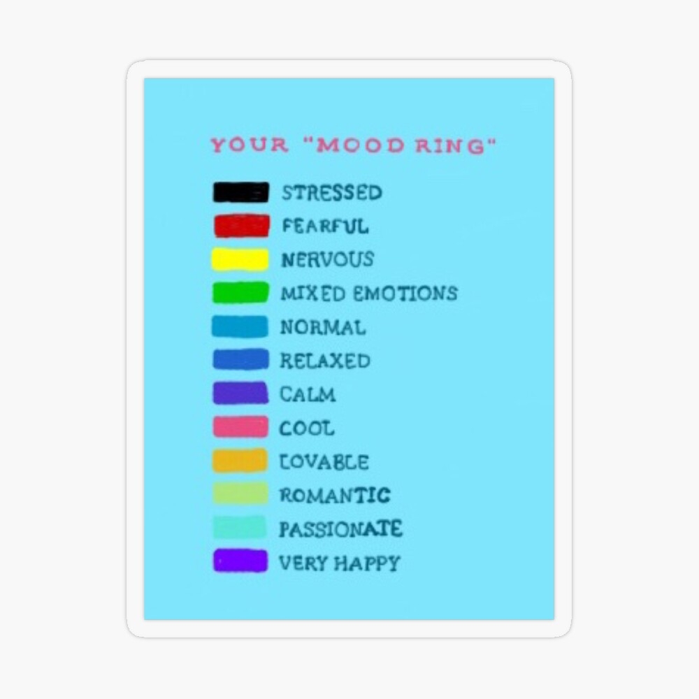 How Ya Feelin Mood Ring Color Guide 
