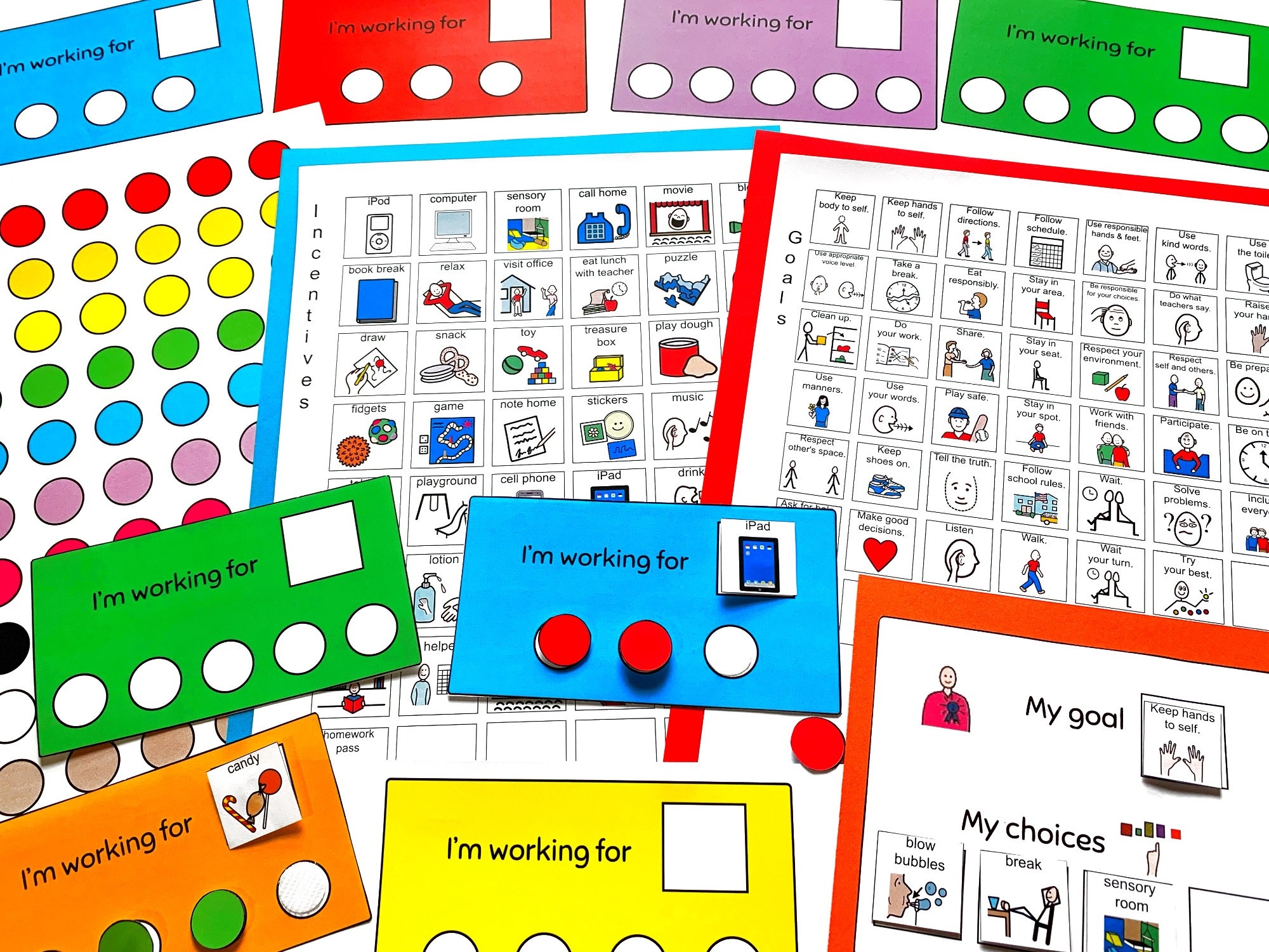 I m Working For Board Positive Behavior Token Charts I Am Working Boards Reward Charts Autism Etsy