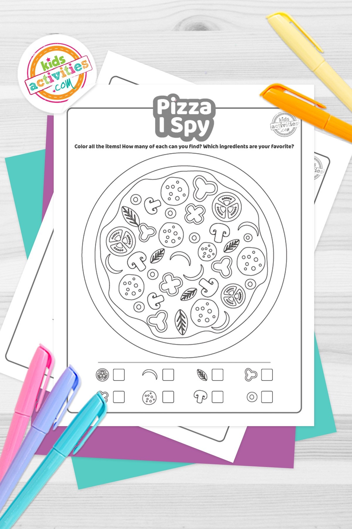 I Spy Worksheets For Pizza Lovers Kids Activities Blog