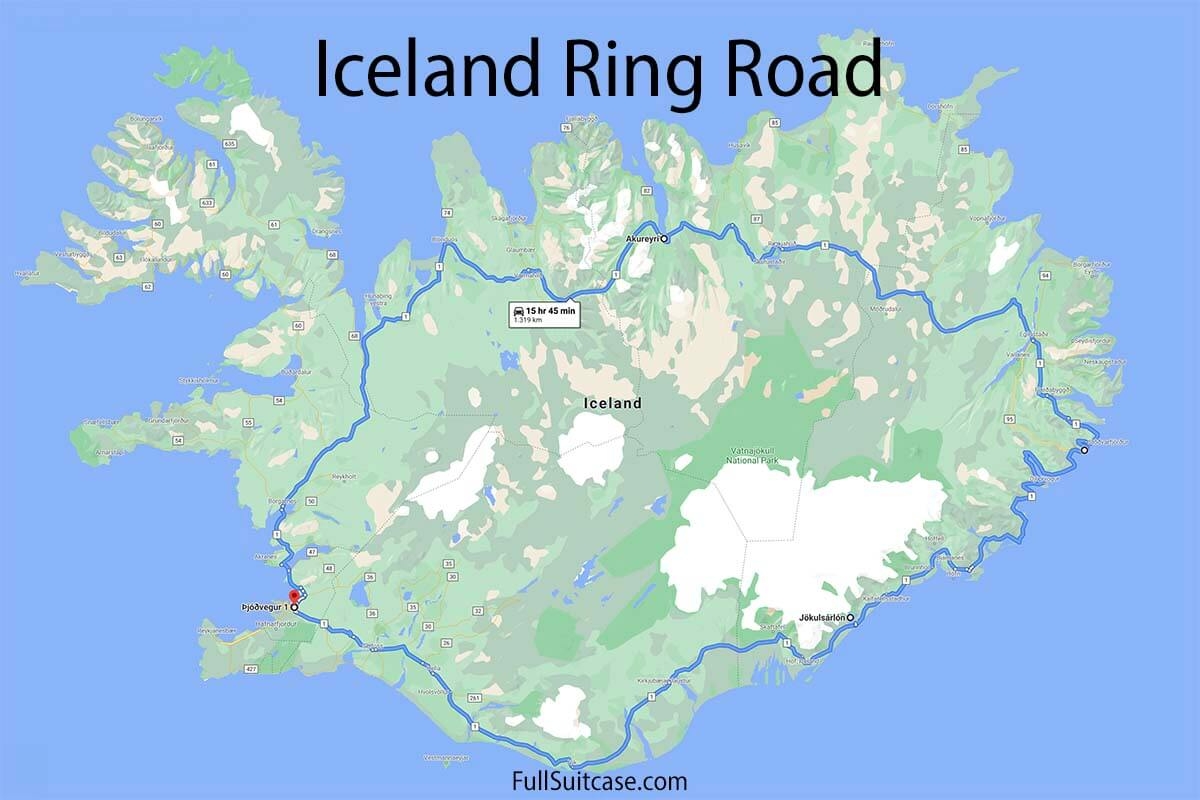 Iceland Ring Road Itinerary Map 10 Day Trip With Top Attractions