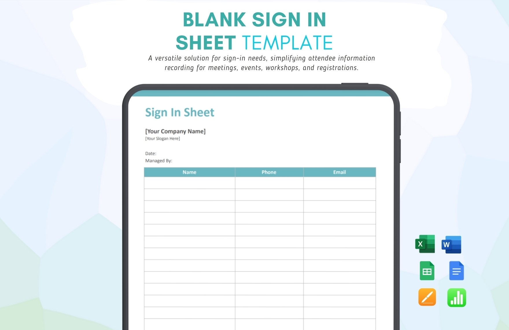 Inservice Sign In Sheet Template In Excel Google Sheets Download Template