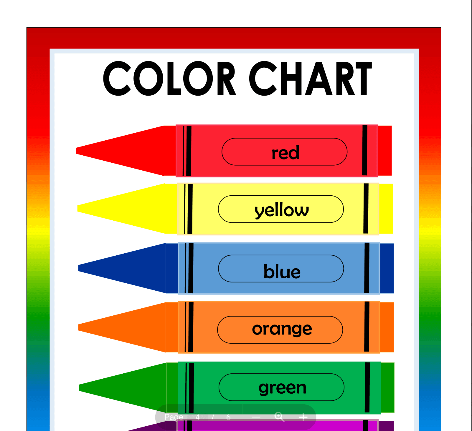 Instant Download Toddler Printable Color Chart By Kateferreros Raket PH