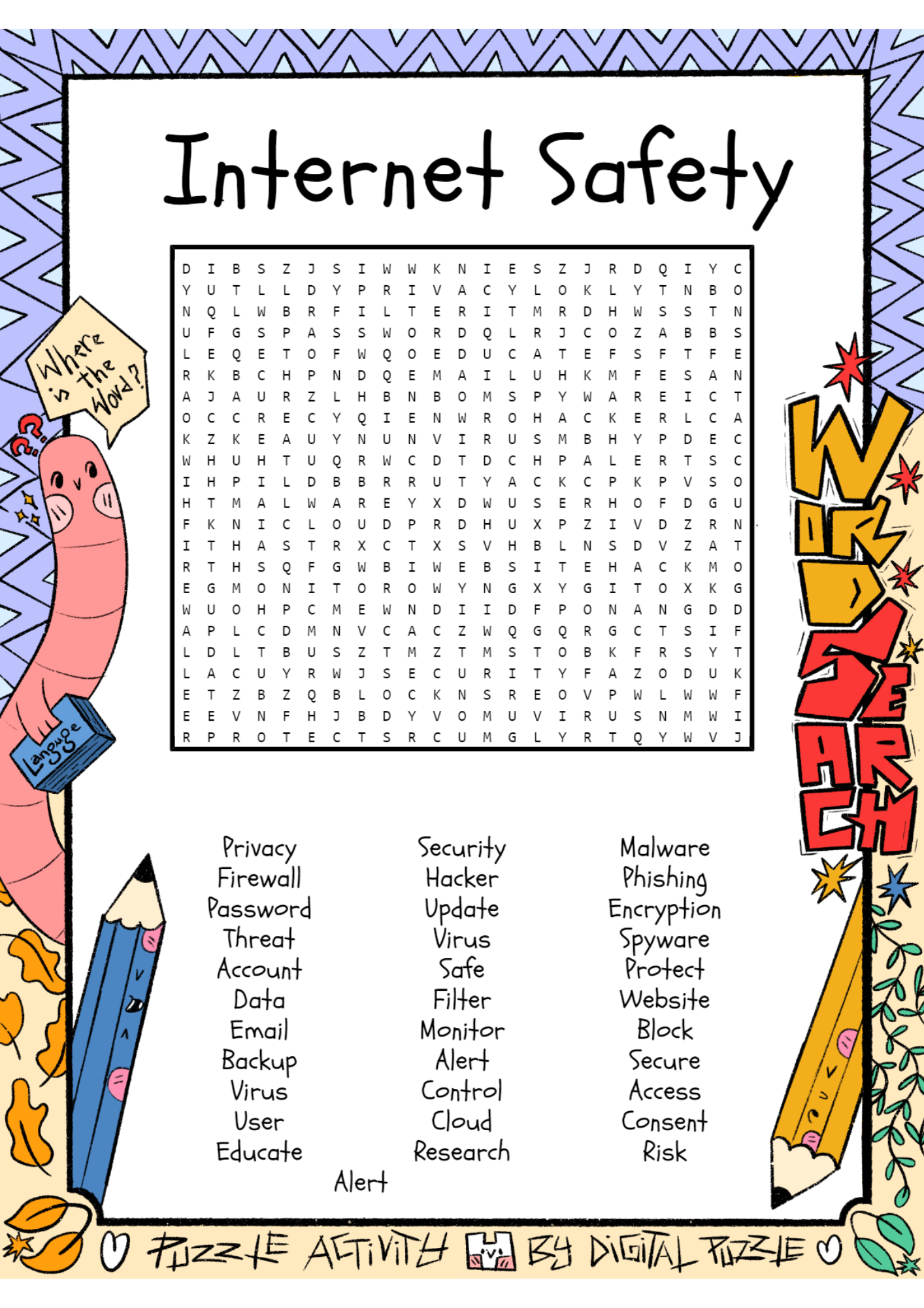 Free Printable Internet Safety Worksheets
