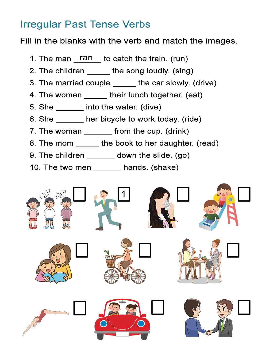 Free Printable Verb Worksheets
