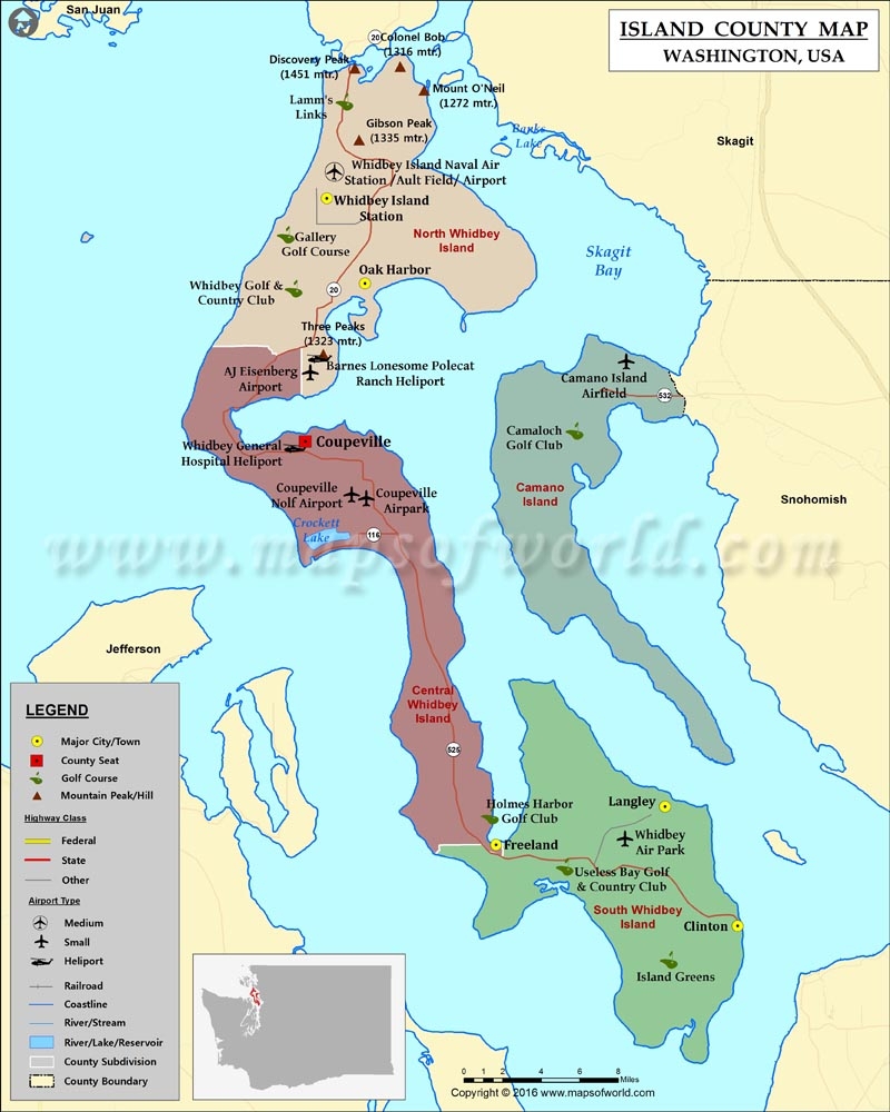 Island County WA Map MapsofWorld