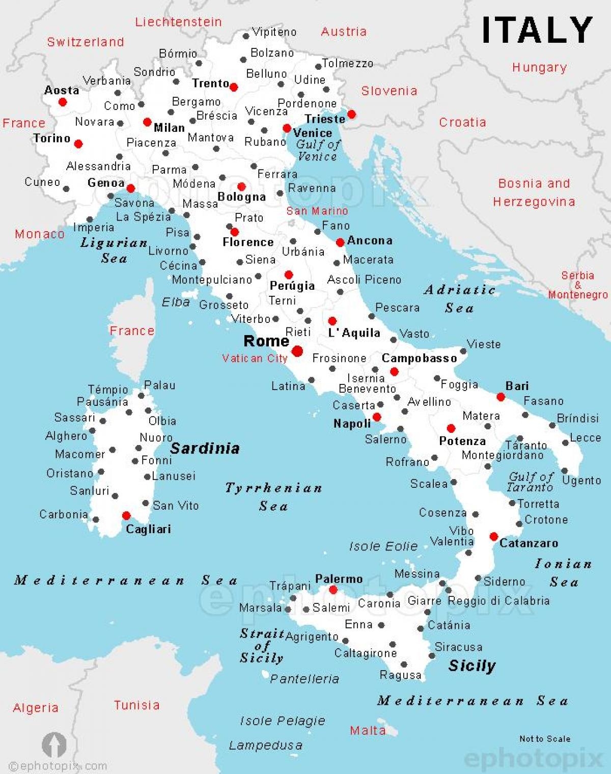 Italy Map Cities And Towns Detailed Map Of Italy With Cities And Towns Southern Europe Europe