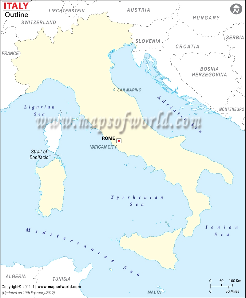 Printable Blank Map Of Italy
