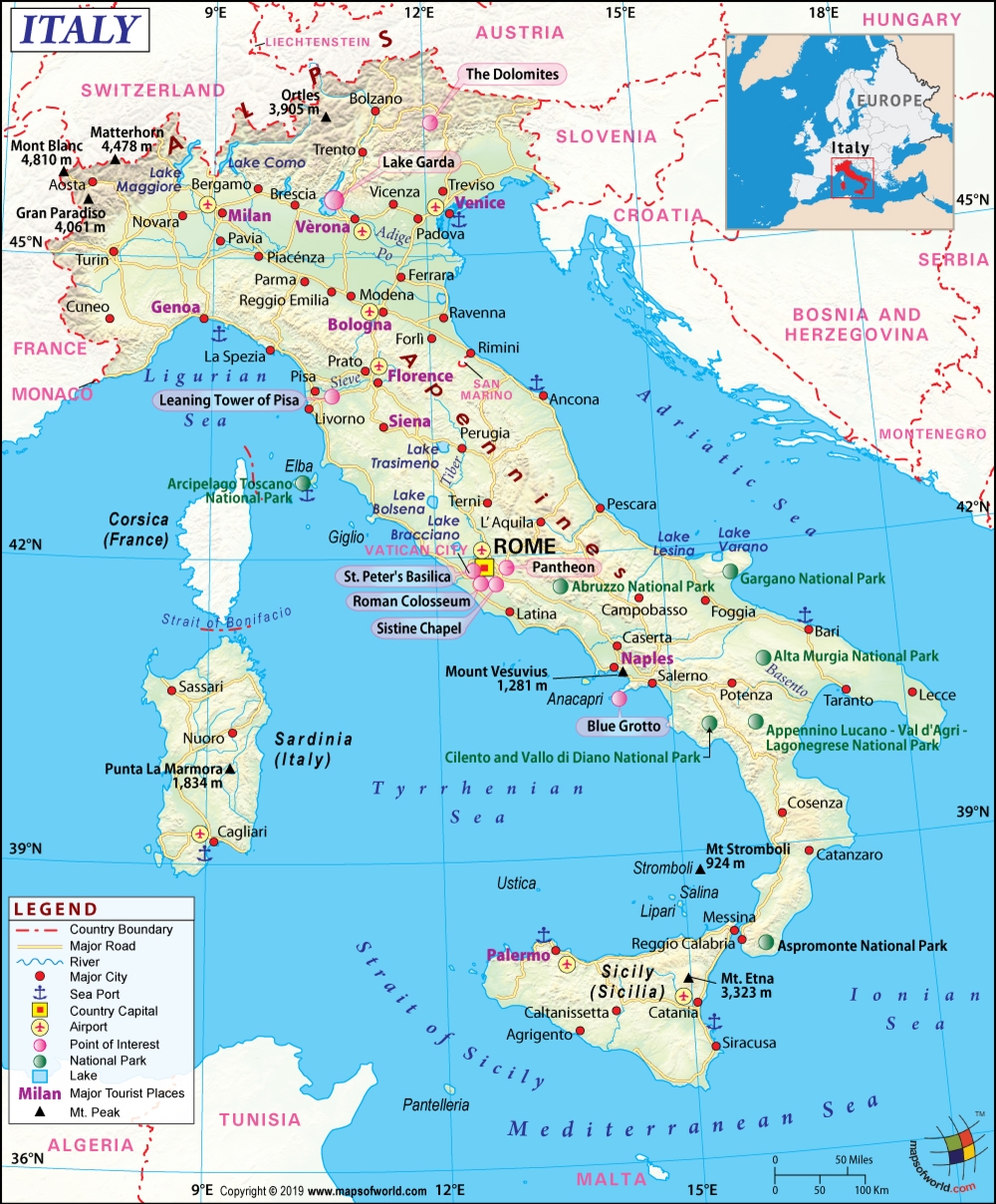 Italy Maps Geographic And Political Information