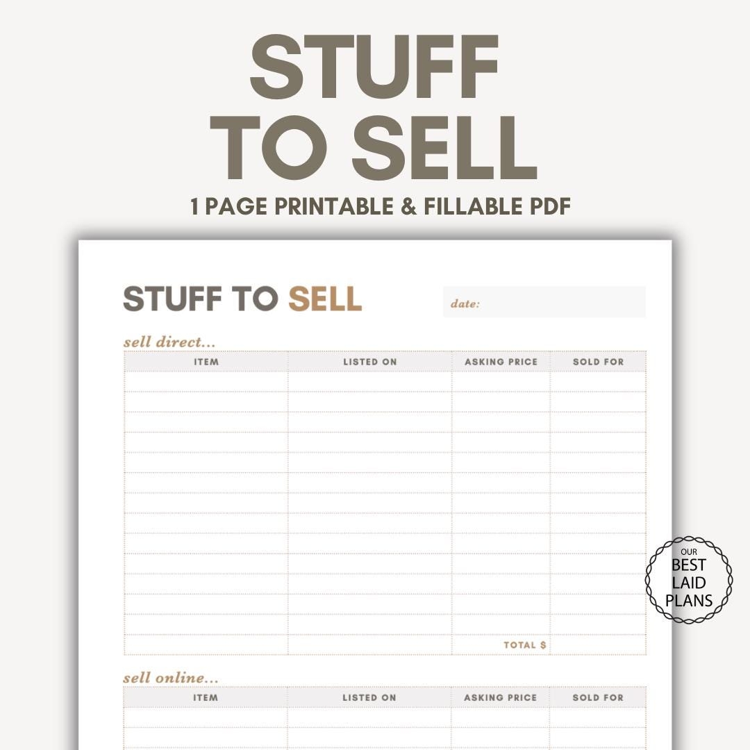 Items For Sale List Printable PDF For Facebook Marketplace Garage Sales Or Online Selling Etsy Items For Sale List Printable PDF For Facebook Marketplace Garage Sales Or Online Selling Etsy