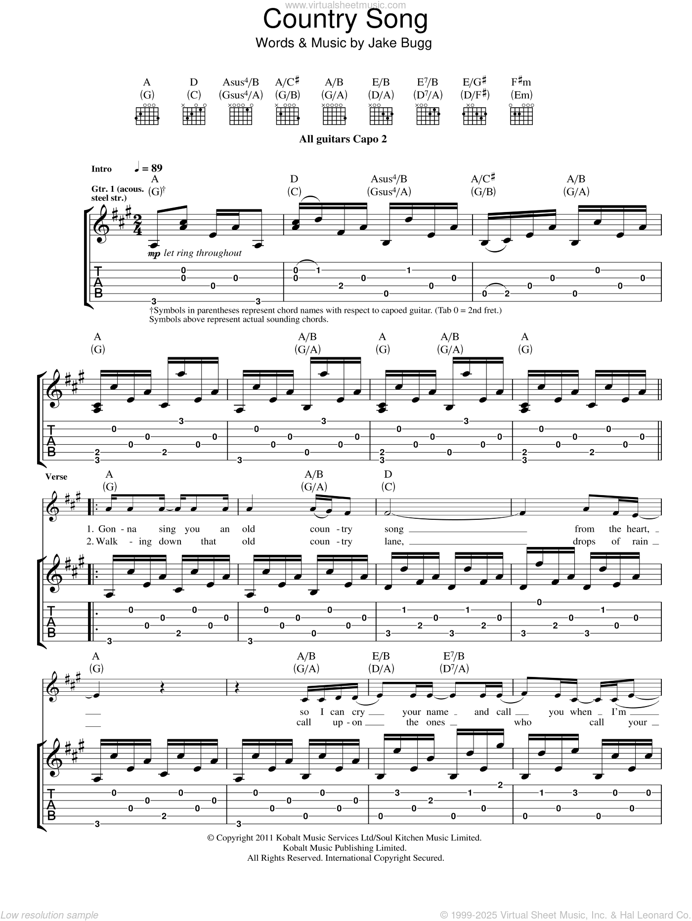 Printable Guitar Song Sheets