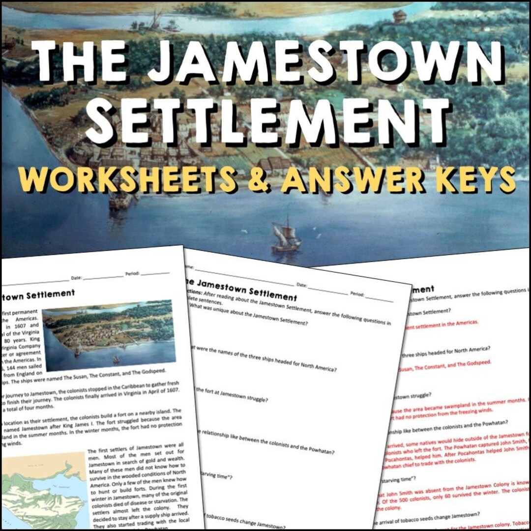 Printable Jamestown Worksheet Pdf