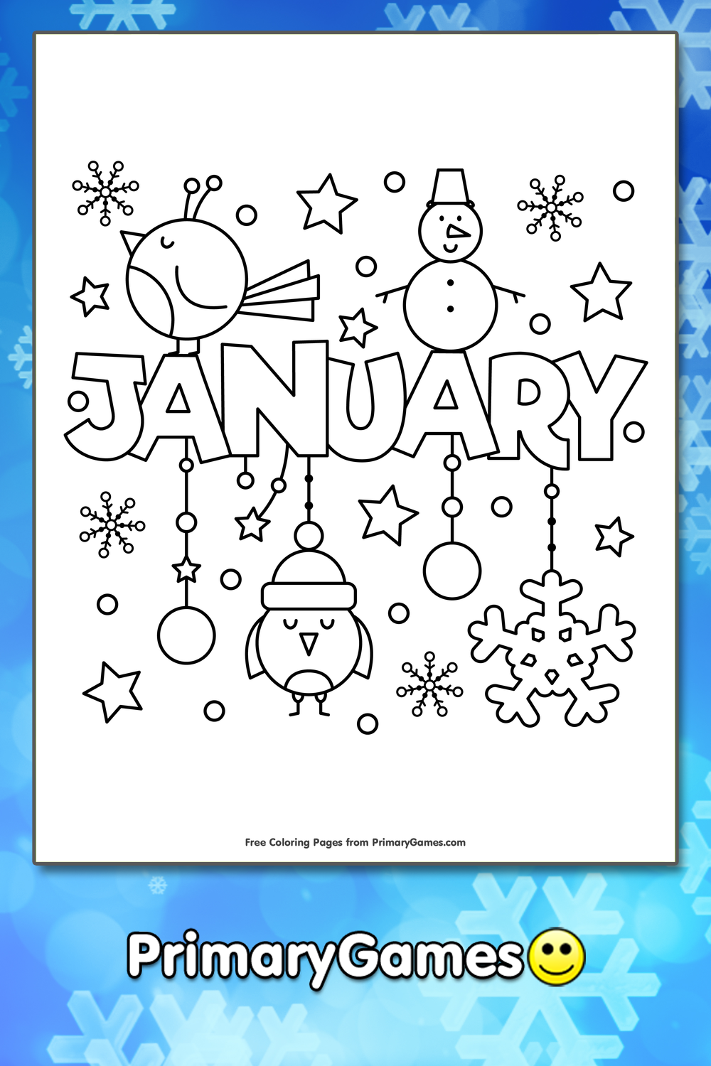January Coloring Page FREE Printable PDF From PrimaryGames January Coloring Page FREE Printable PDF From PrimaryGames