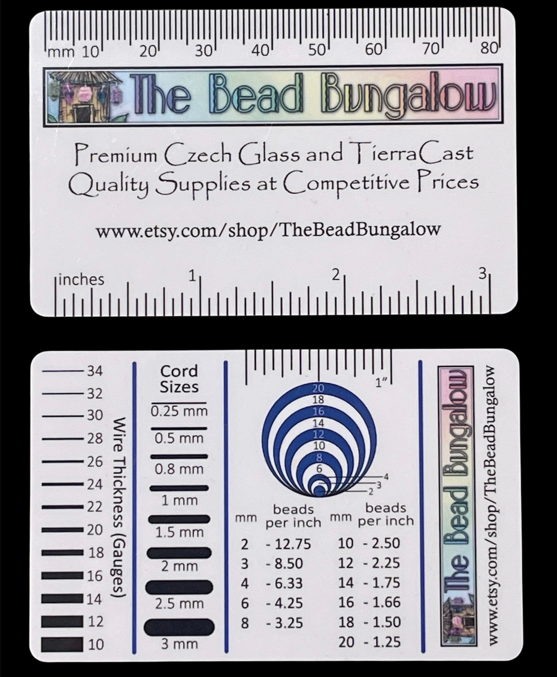 Bead Size Chart Mm Printable