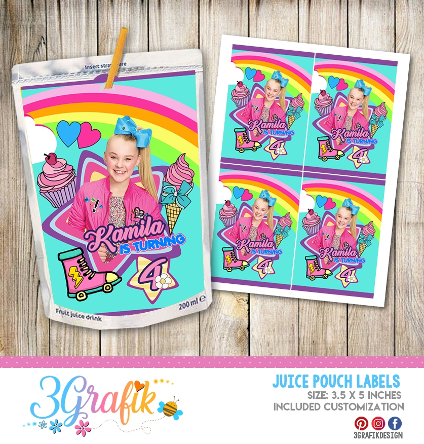  Jojo Siwa Caprisun Label Jojo Siwa Candy Bar