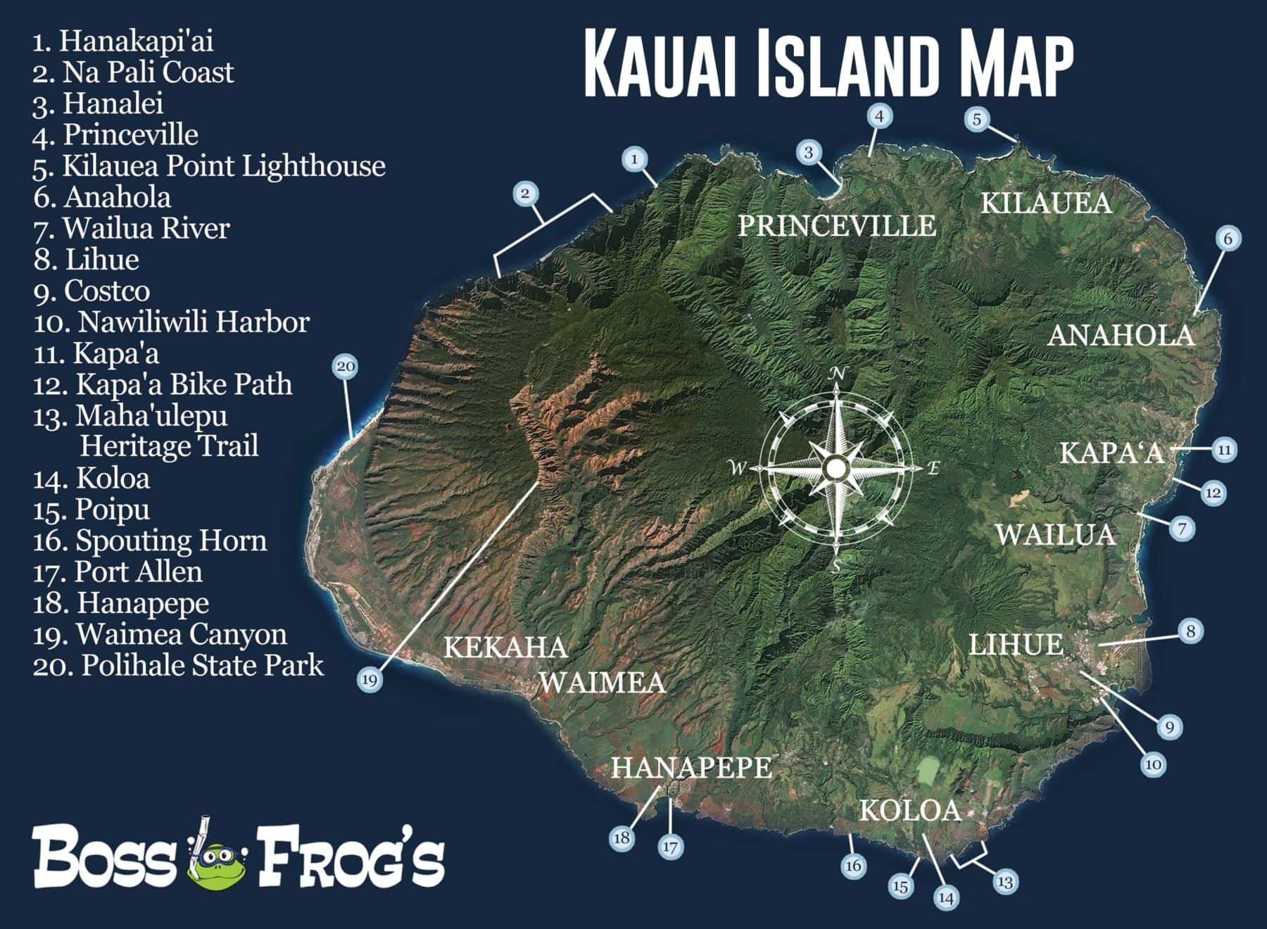 Printable Map Of Kauai Hawaii