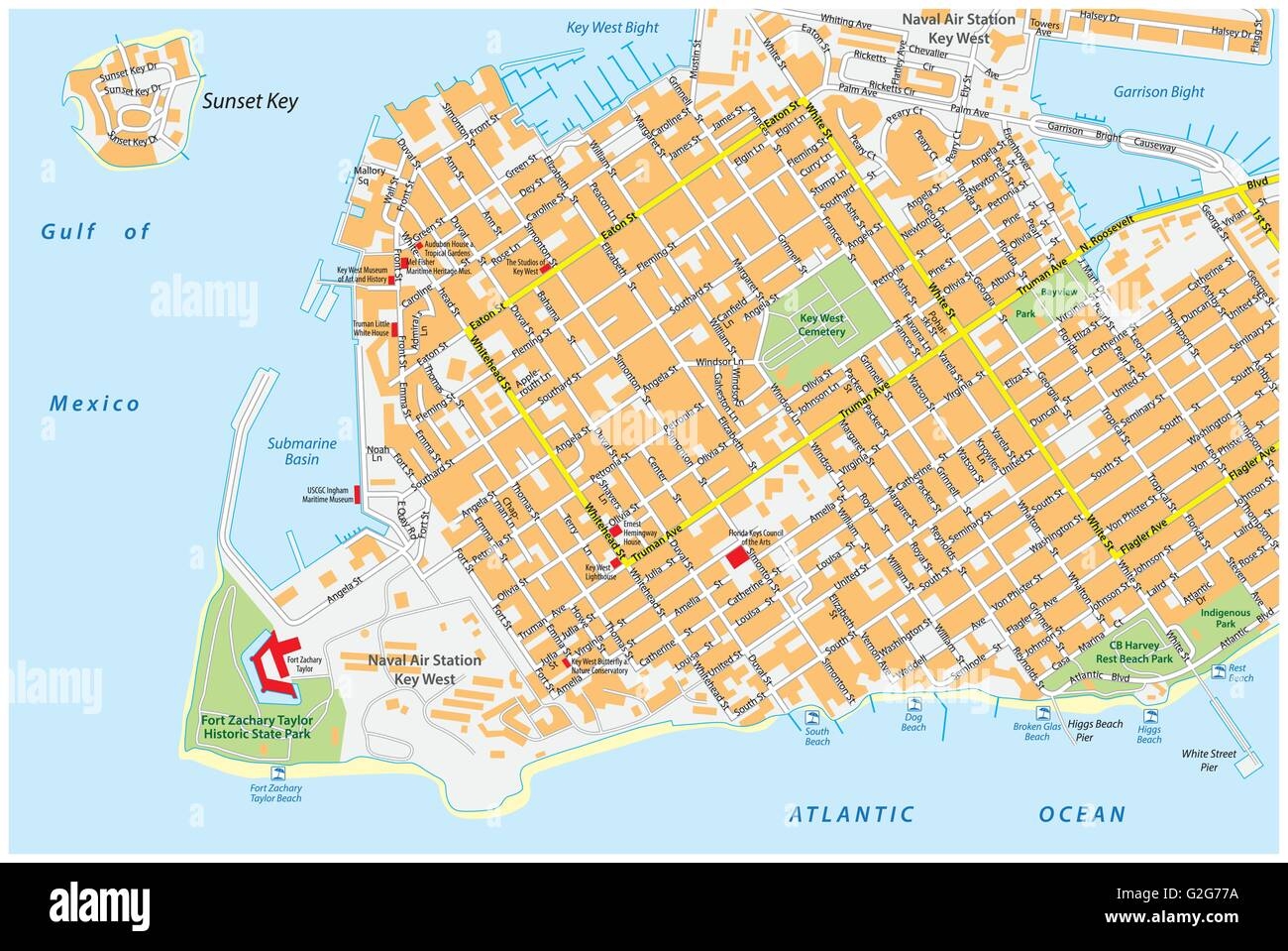 Key West Road Map With Road Names Florida United States Stock Vector Image Art Alamy Key West Road Map With Road Names Florida United States Stock Vector Image Art Alamy