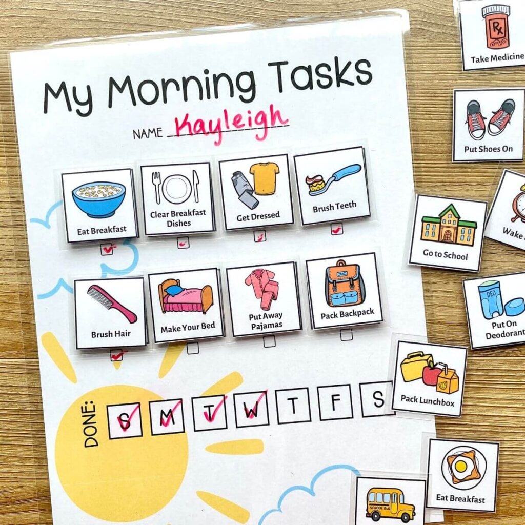 Printable Daily Routine Chart For Kids