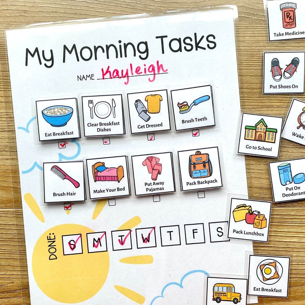 Kids Morning Routine Chart To Make Mornings Easier The Savvy Sparrow