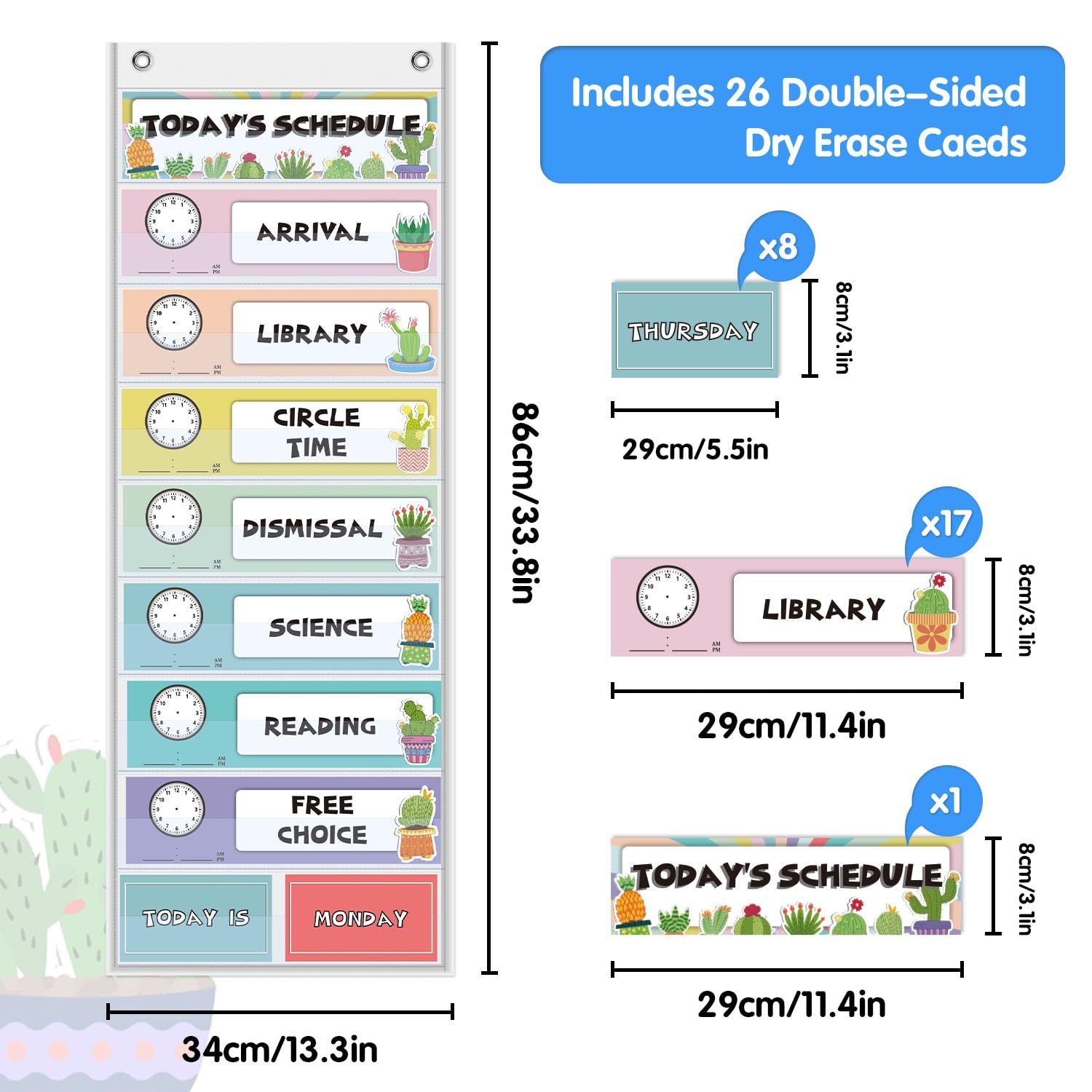 Kids Reward Chart Classroom With 90 Cards Daily Schedule Chart For Teachers Homeschool Schedule Pocket Chart
