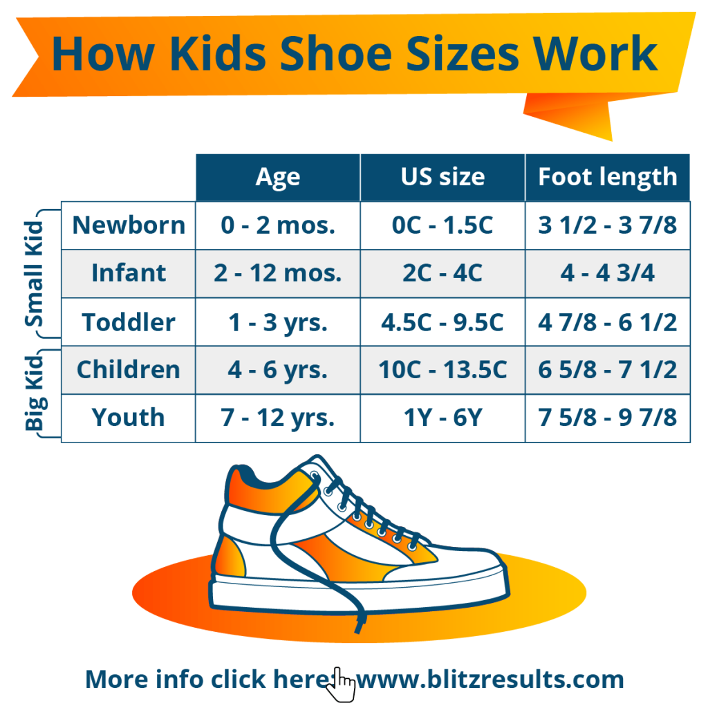 Printable Shoe Size Chart Boys