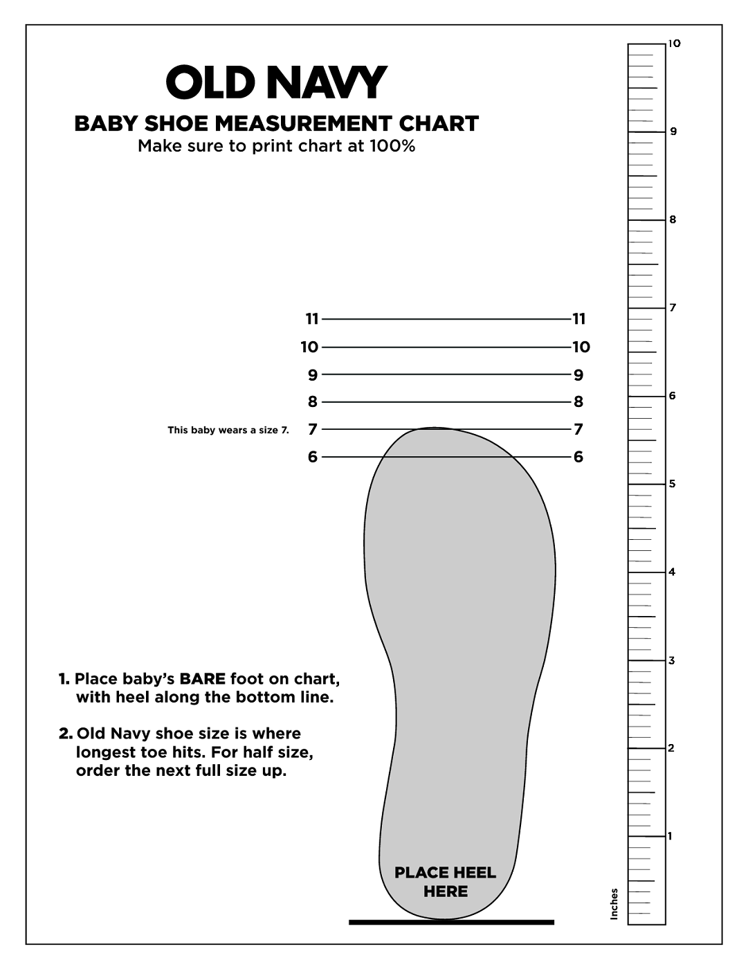 Printable Kid Shoe Size Chart Zappos