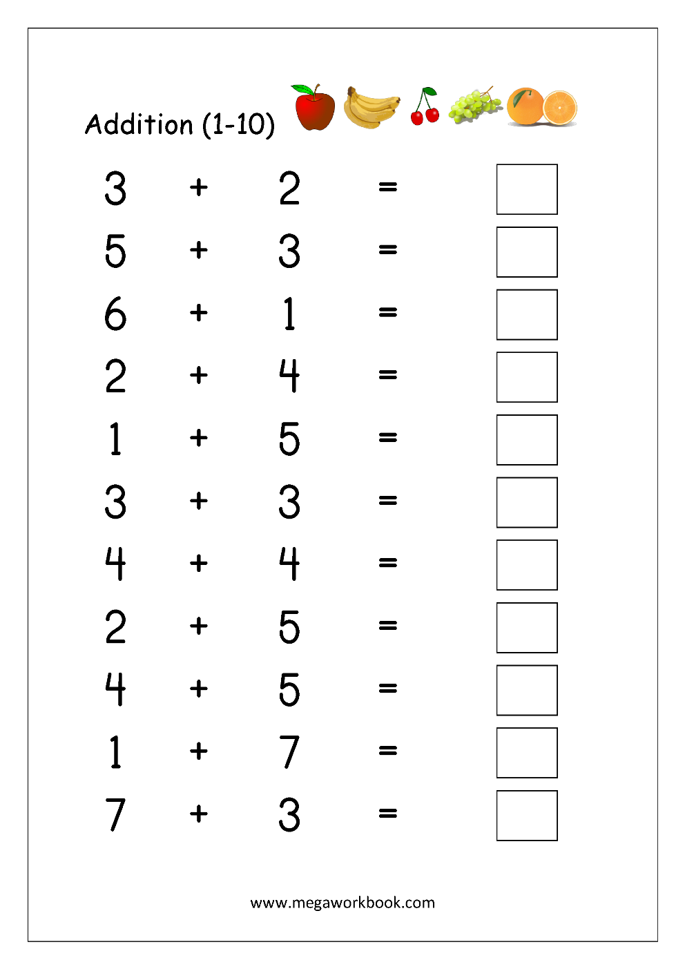 Kindergarten Addition Worksheets Free Addition Worksheets For Worksheets Library