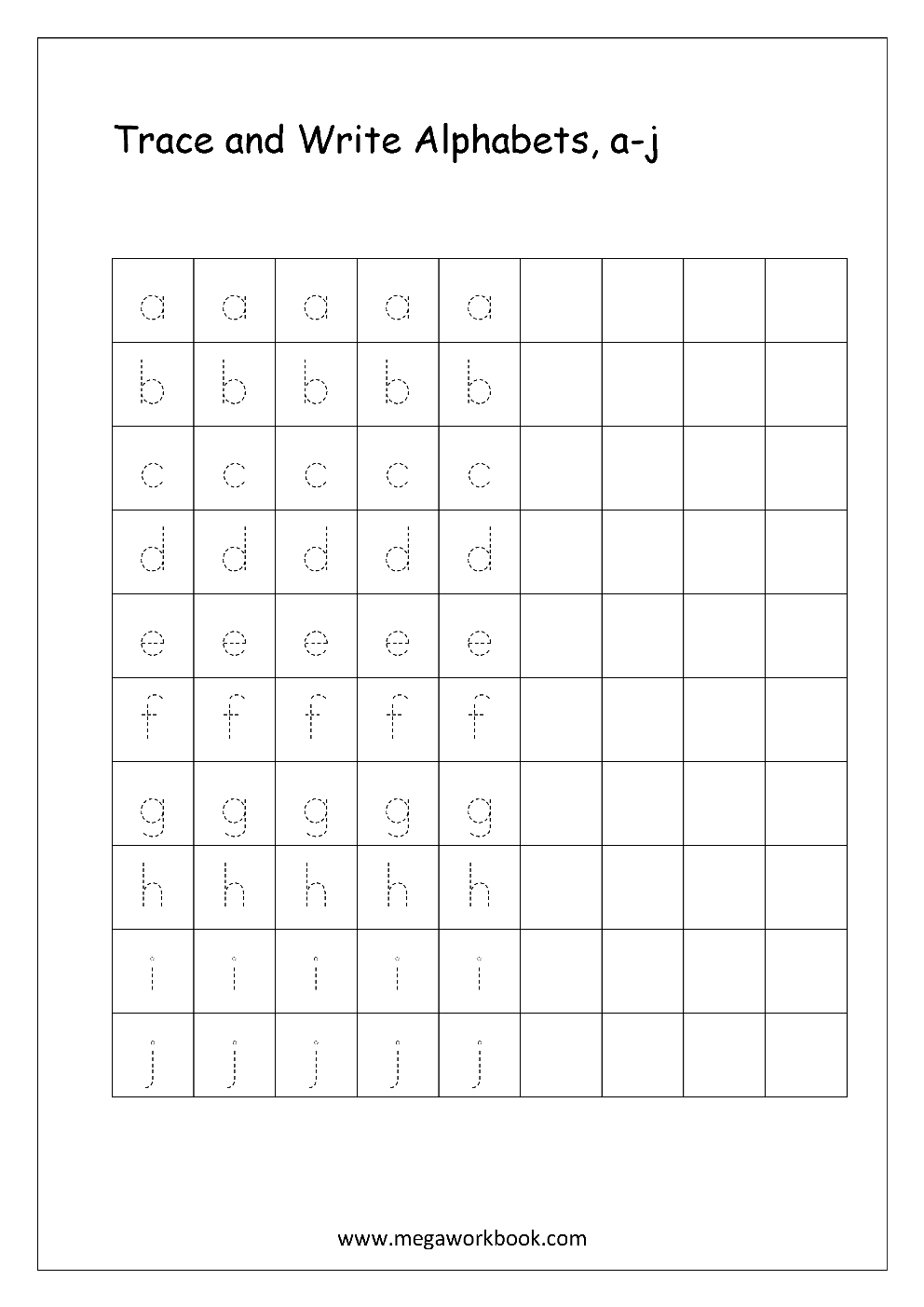 Kindergarten Alphabet Worksheets Free Printable Alphabet Worksheets Alphabet Writing Worksheets Small Letters Lowercase MegaWorkbook