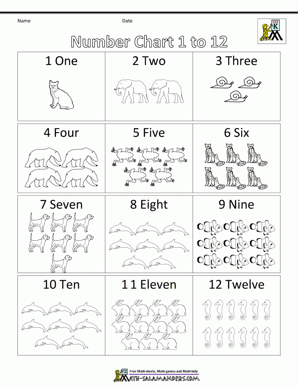 Kindergarten Number Worksheets