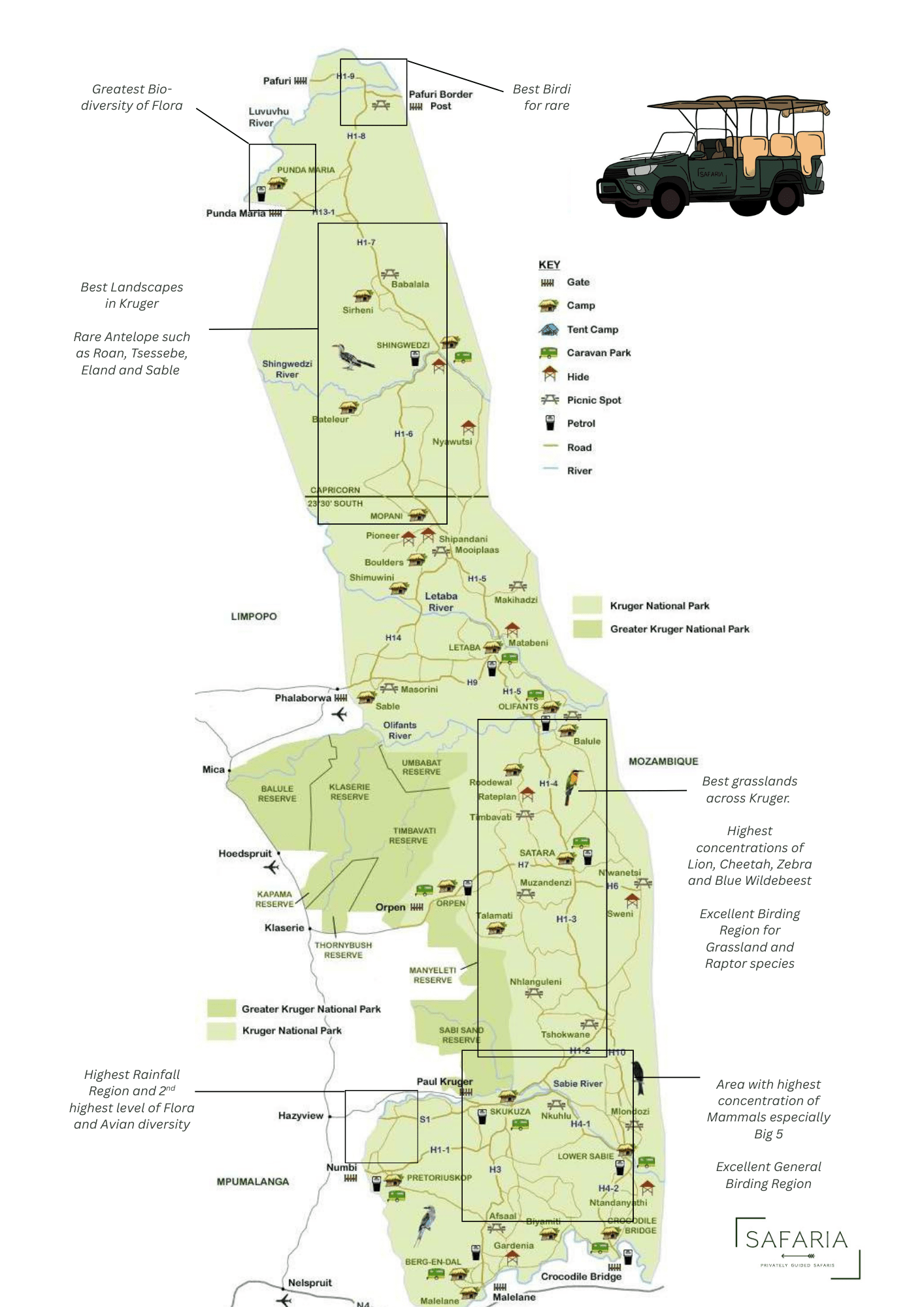 Kruger Park Map Safaria