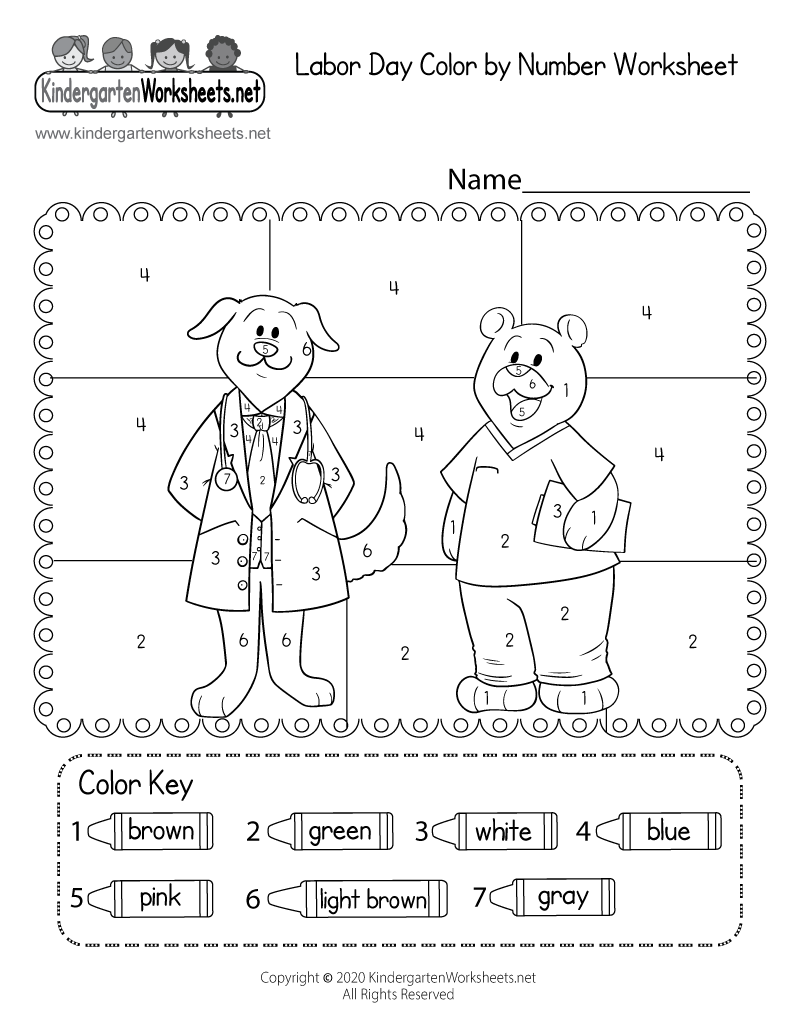 Labor Day Color By Number Worksheet Free Printable Digital PDF