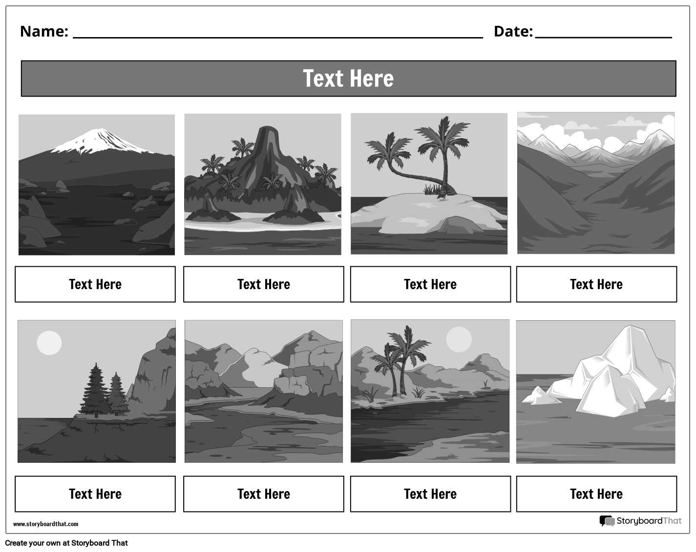 Landform Printable Worksheets