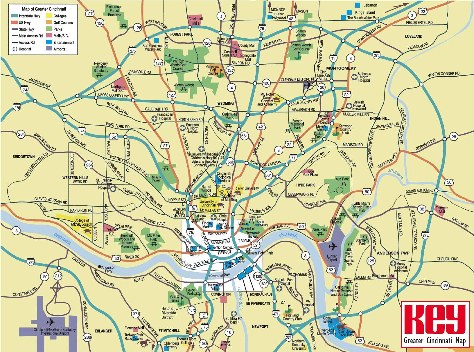 Large Cincinnati Maps For Free Download And Print High Resolution And Detailed Maps