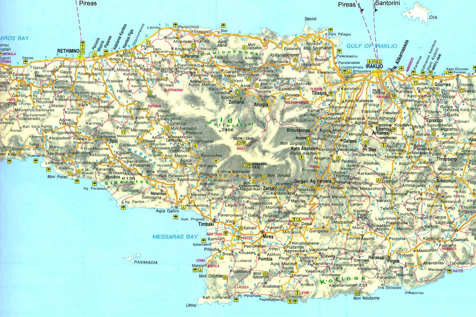 Large Crete Maps For Free Download And Print High Resolution And Detailed Maps Large Crete Maps For Free Download And Print High Resolution And Detailed Maps