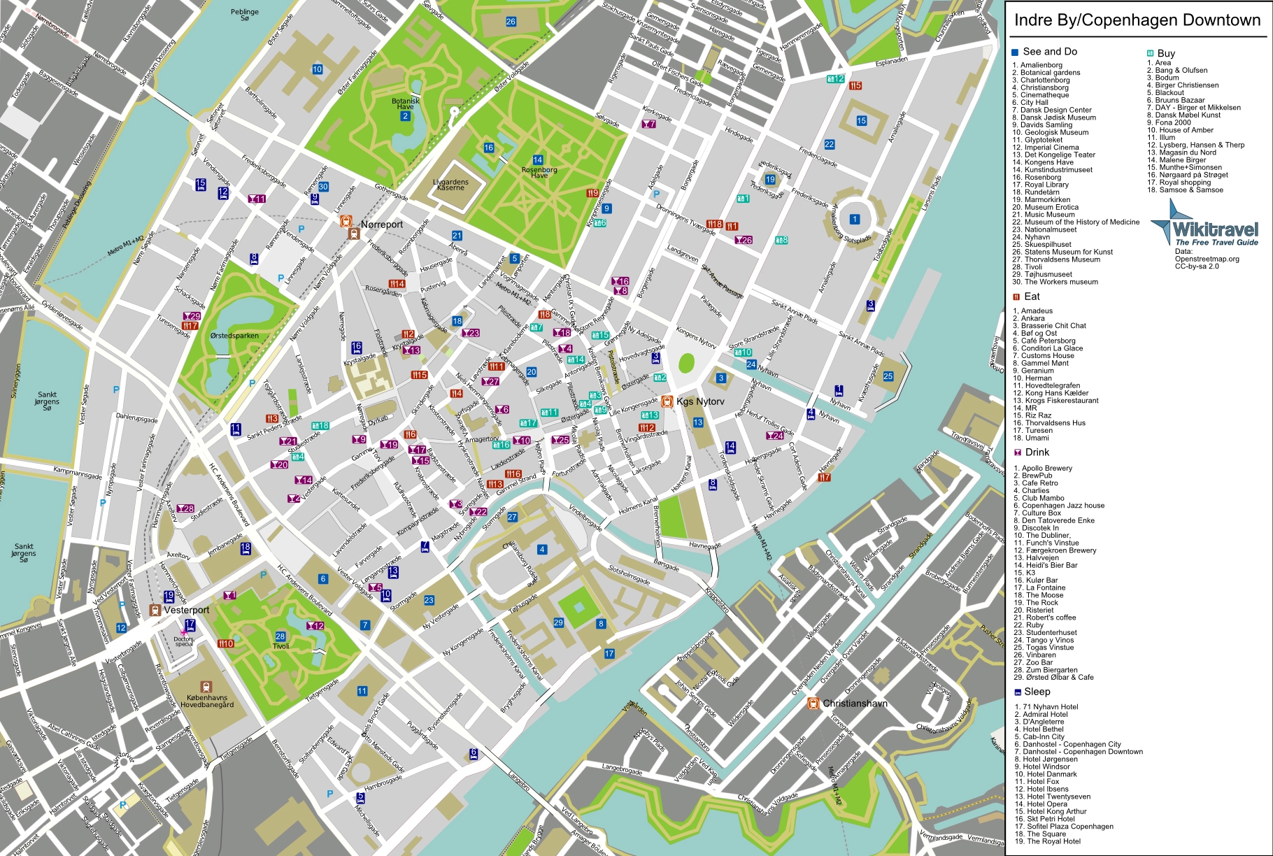 Large Detailed Tourist Map Of Copenhagen City Center Copenhagen City Center Large Detailed Tourist Map Vidiani Maps Of All Countries In One Place