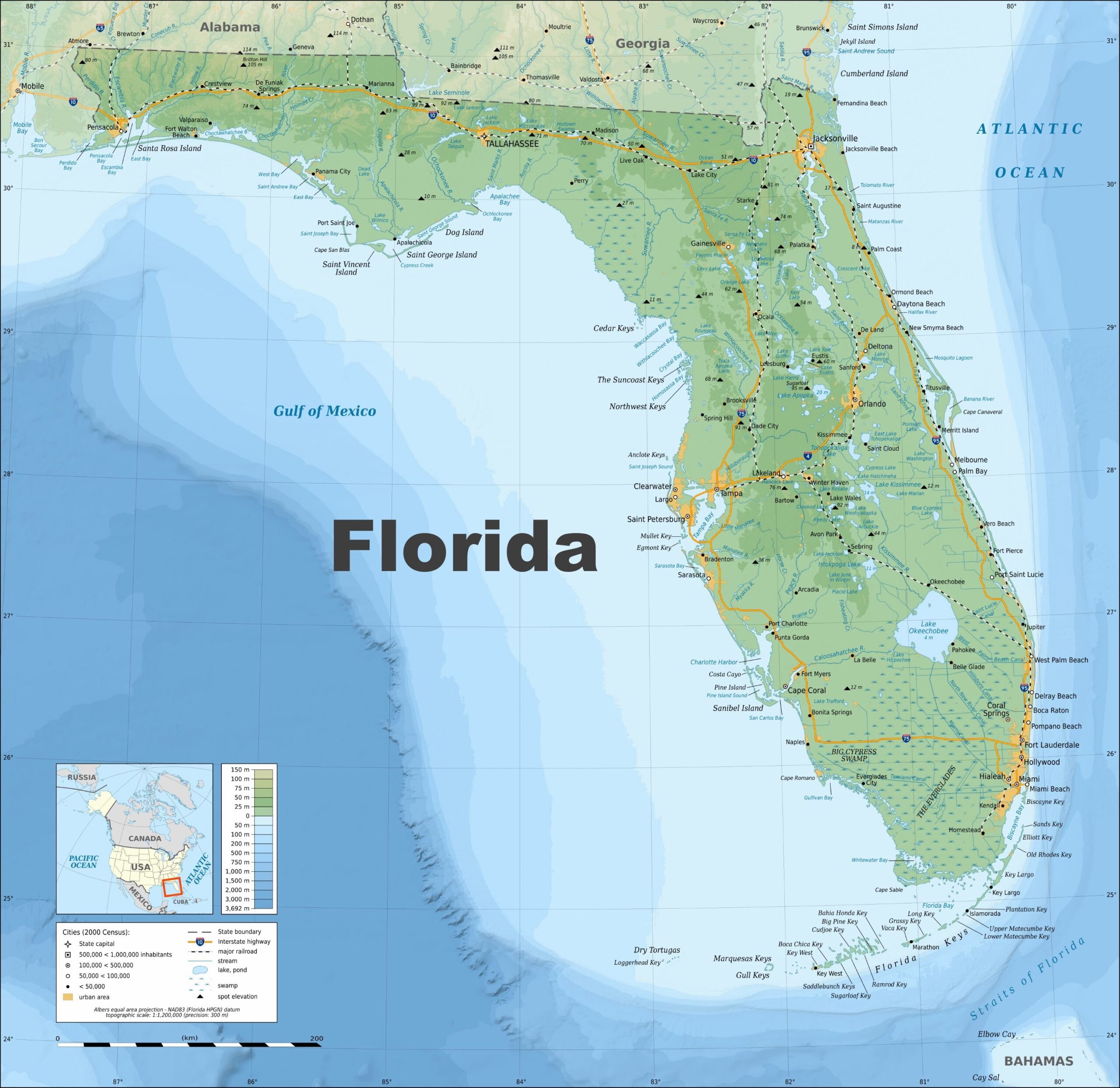 Free Printable Map Of Florida