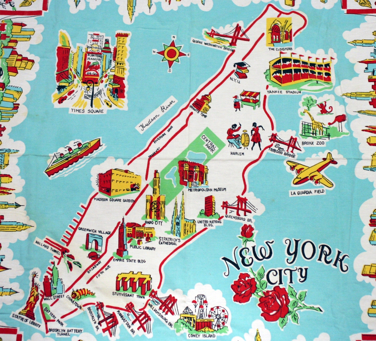 Large Illustrated Tourist Map Of New York City New York USA United States Of America North America Mapsland Maps Of The World
