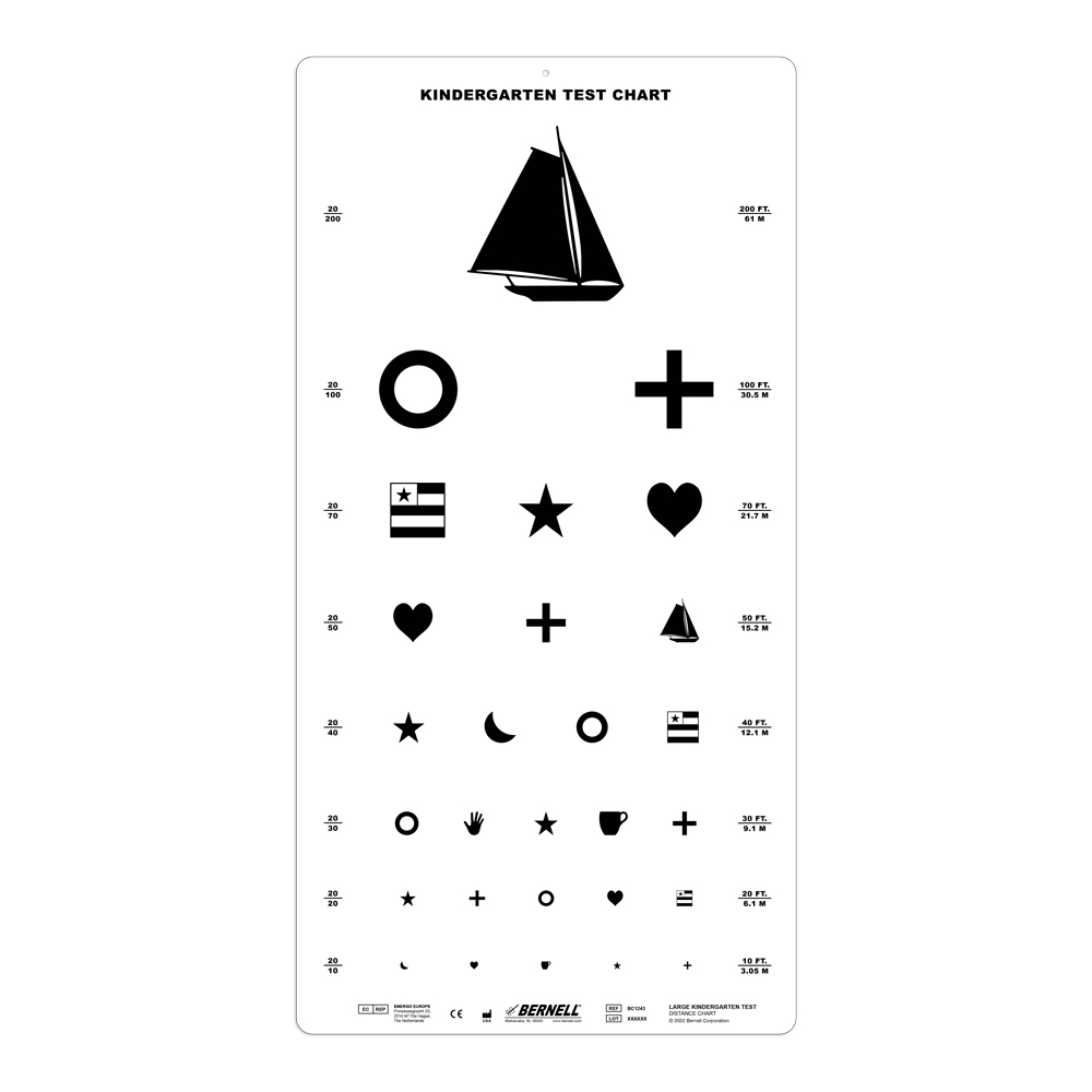 Large Kindergarten Vision Test Chart L Bernell Corporation Large Kindergarten Vision Test Chart L Bernell Corporation