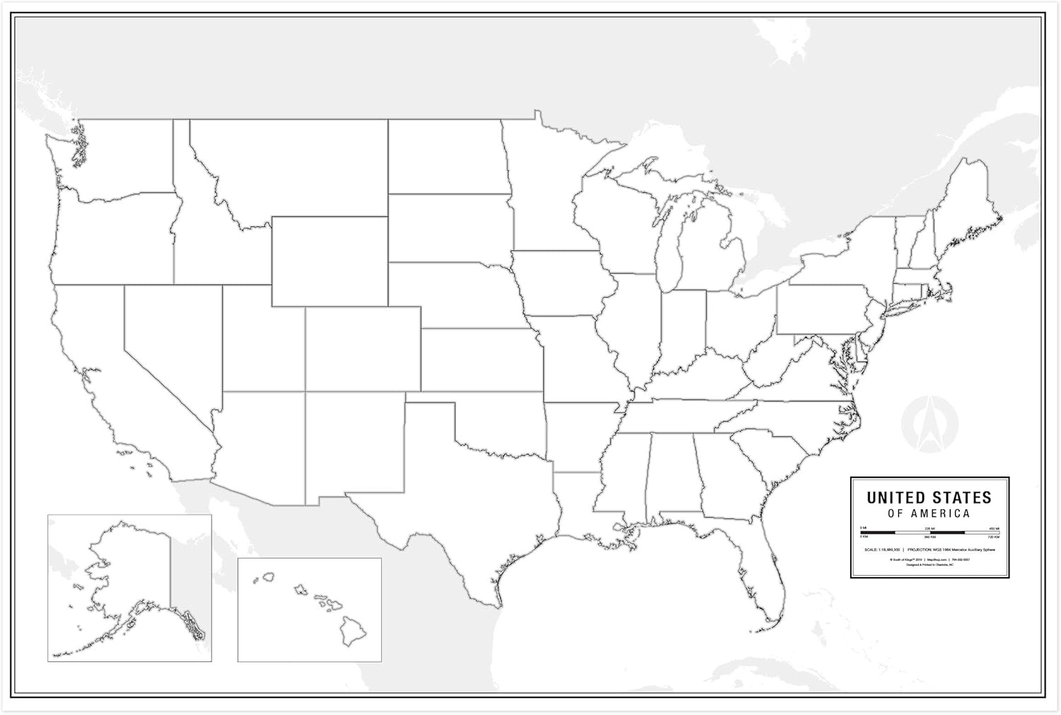 Large Blank United States Map Printable