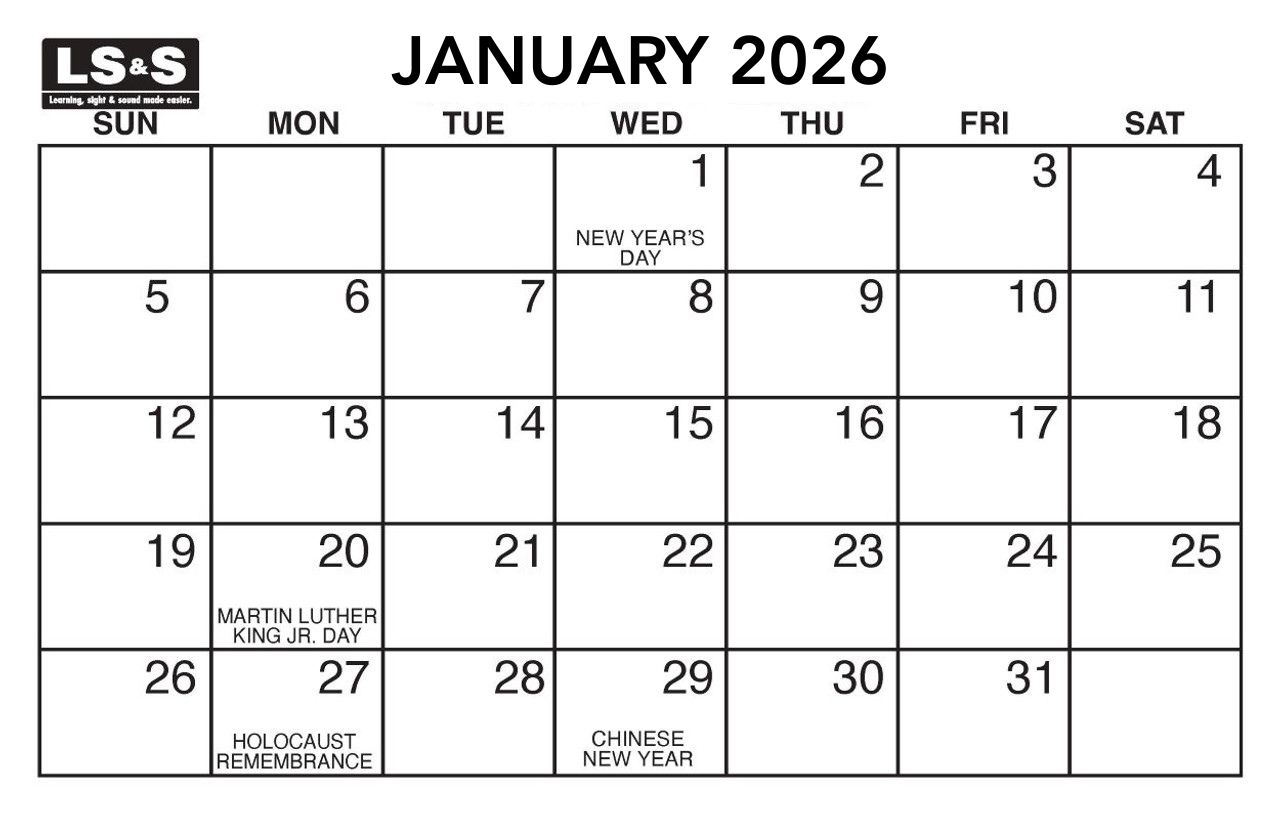 Large Print Wall Calendar The Carroll Center For The Blind Large Print Wall Calendar The Carroll Center For The Blind