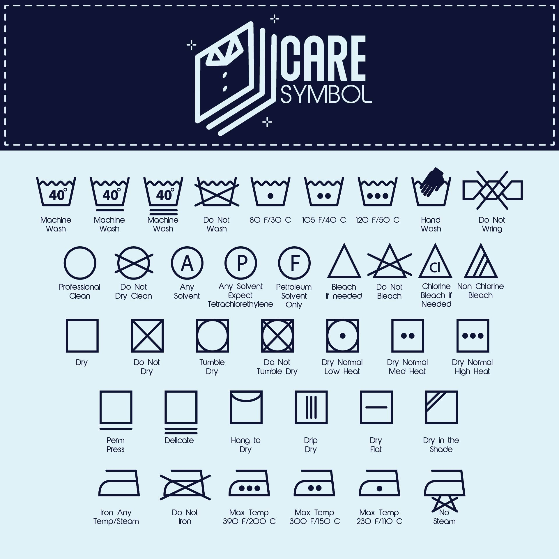 Laundry Care Symbol Chart 10 Free PDF Printables Printablee