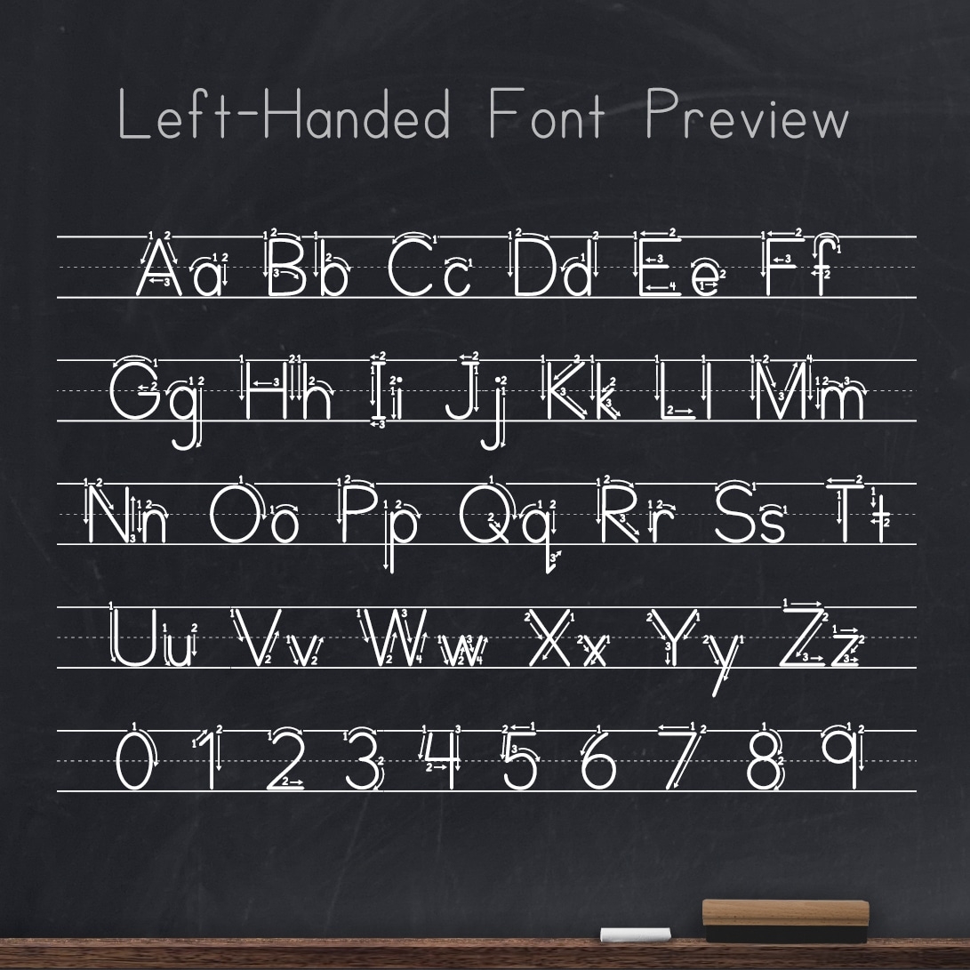 Left handed Instructions Font With Arrows Teaching Print Lewis Creative