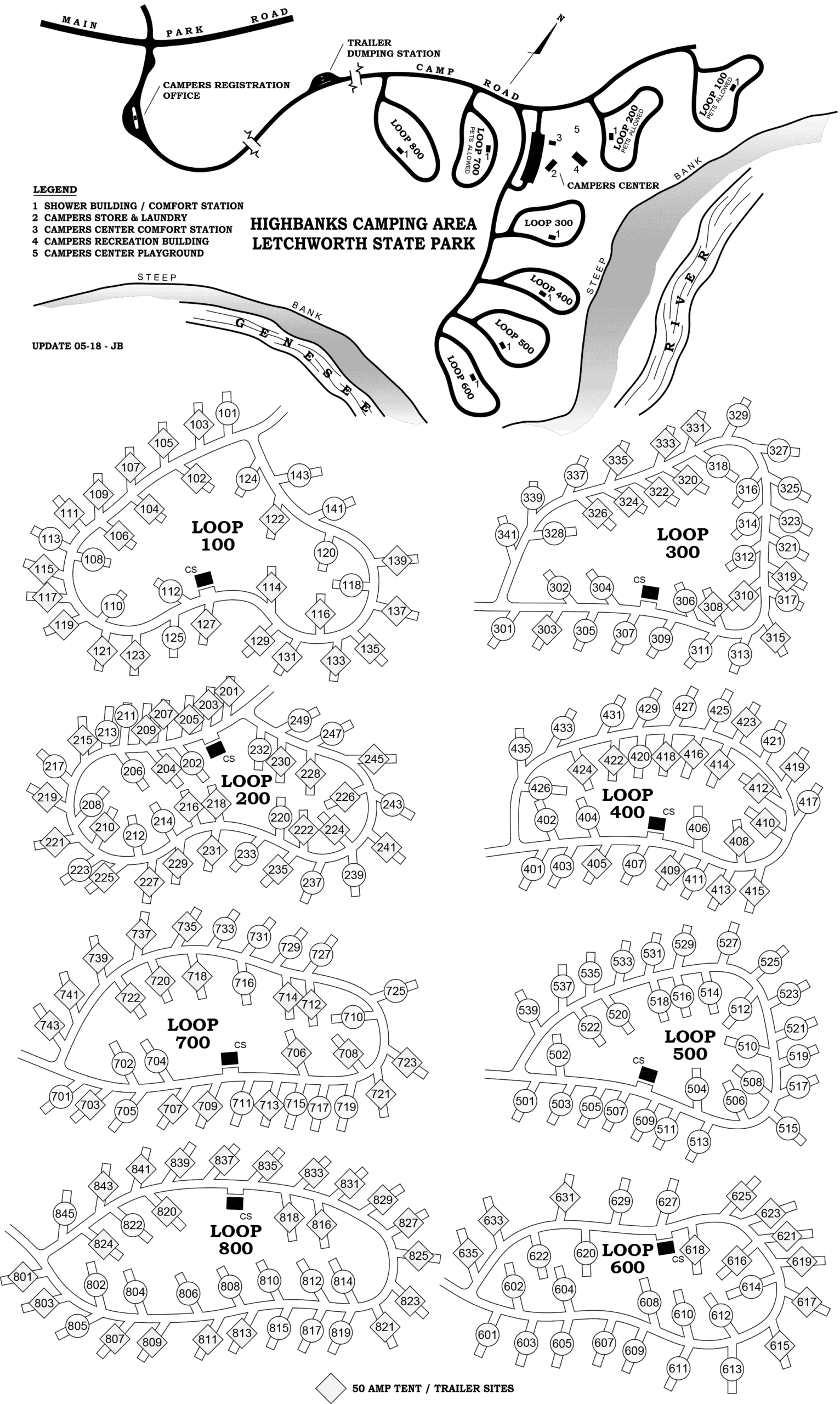 Letchworth State Park Campsite Photos Location Map