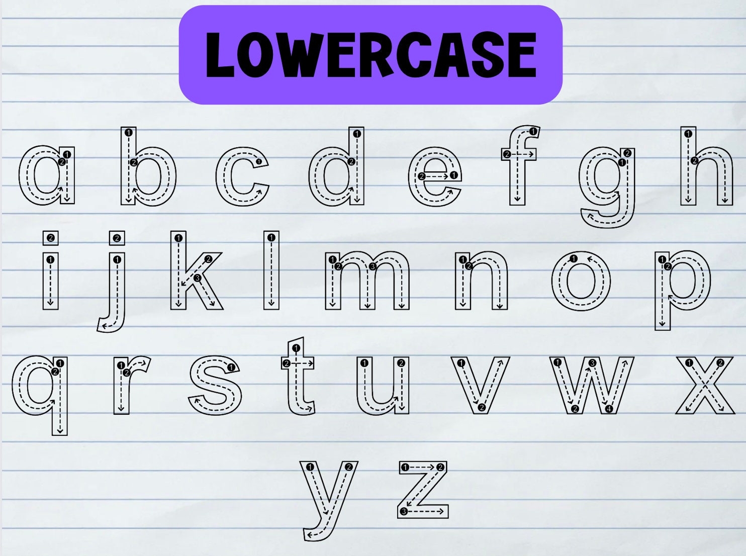 Letter Formation Font For Kids Handwriting Practice Font For Worksheets Workbooks And Tracing OTF TTF Digital Download Etsy